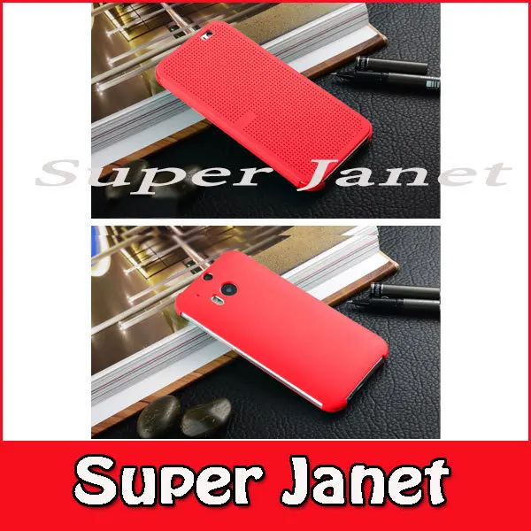 200 шт./лот 1:1 Официальный Дизайн сна Авто Смарт Флип кожаный чехол Dot View Case для HTC One