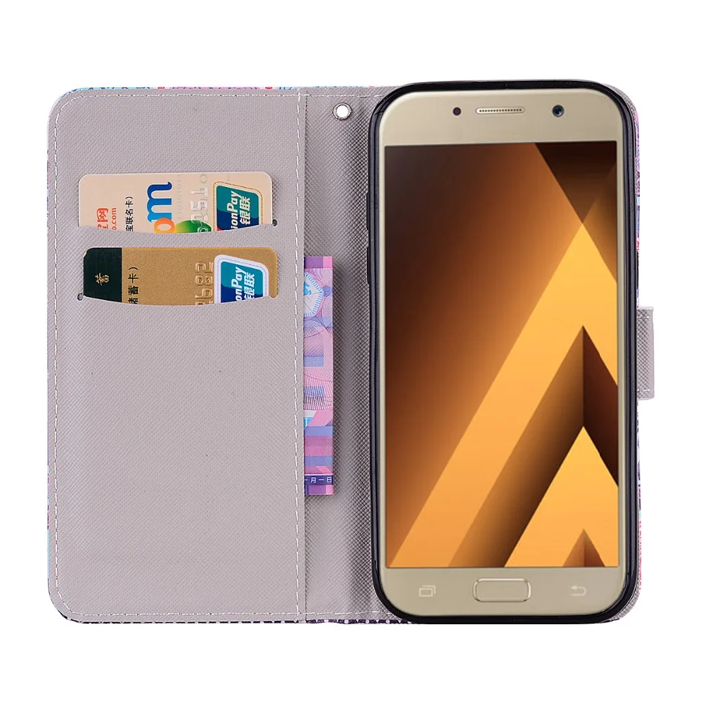 Кожаный бумажник случаях СПС samsung Galaxy A3 2017 чехол откидная крышка мультфильм милый