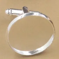 Silver Plated BoYuTe 50 шт. круглый 12 мм 14 мм 16 мм 20 мм кабошон основа металлические французские заготовки-Запонки лоток ободок Diy мужская одежда аксессуары - Цвет: Silver Plated