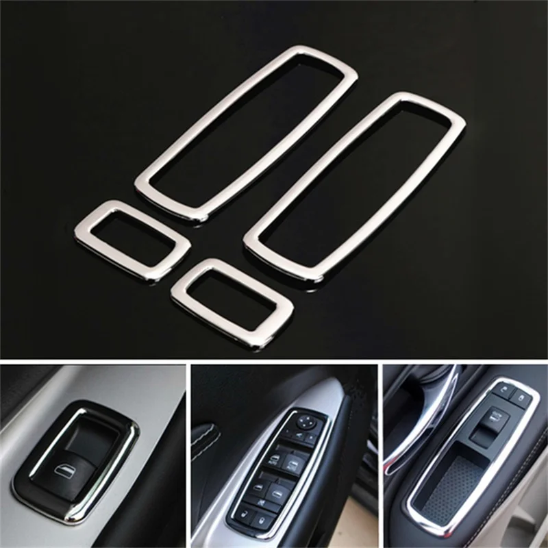 ABS Chrome Window Switch Button Cover Trim Set For Jeep Grand Cherokee 2010 -2015 2016 2017 2018 Car Styling Accessories 4pcs