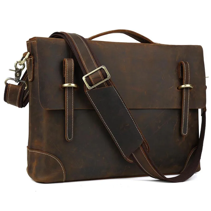 Роскошный итальянский кожаный портфель для мужчин сумка-мессенджер на плечо 14