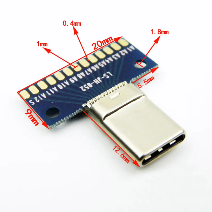 NinthQua 1 шт. USB 3. 0 Type-C коннектор 24 + 2P Штекерный адаптер для припоя провода кабеля 24P