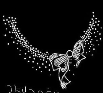 Бесплатная доставка 25*20 см блестящий воротник стразы термотрансферный мотив с