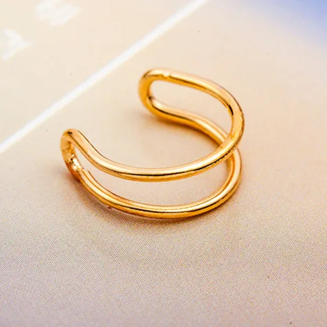 gold EK203, 1 шт., новинка, серьги-клипсы в стиле панк-рок для ушей, серьги-манжеты, без пирсинга, с вырезами, u-образный узор, массивные ювелирные изделия унисекс - Окраска металла: gold