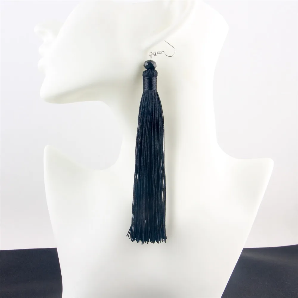AMOURJOUX Ethnic 13.5cm Very Long Tassels Vintage Dangling Earrings For Women Female Drop Earring | Украшения и аксессуары