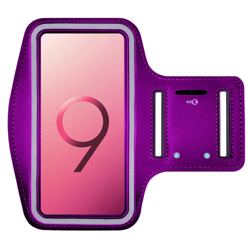 Универсальный браслет для бега для samsung Galaxy S10 S9 Plus 8 спортивный чехол на руку чехол для телефона на открытом воздухе Велоспорт тренировка Бег Йога ремень - Цвет: Фиолетовый