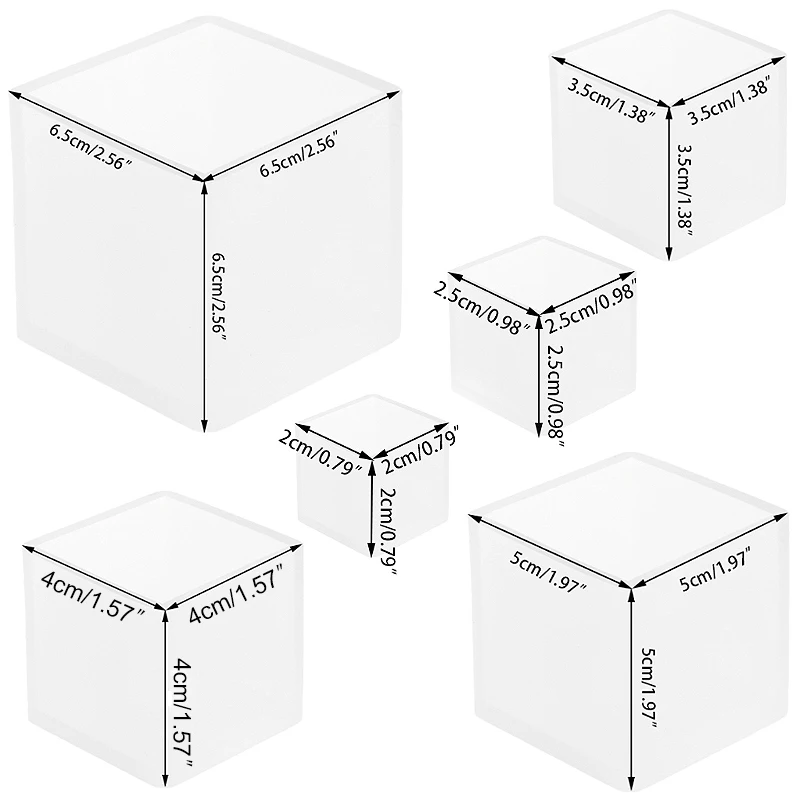 1PC A+ Quality 6 Size 20/25/35/40/50mm Mould Transparent Silicone Square Mold Epoxy Resin Molds For DIY Jewelry Making Tools | Украшения и