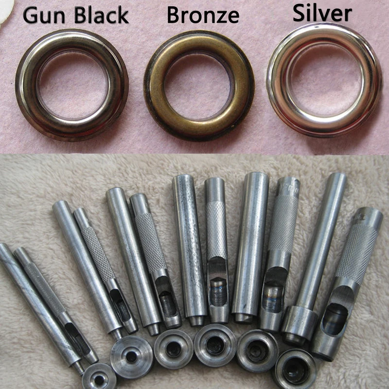 (20 шт. металлические люверсы + 1 Набор инструментов) Бронза серебряные 20 мм 17 14 12 10 8