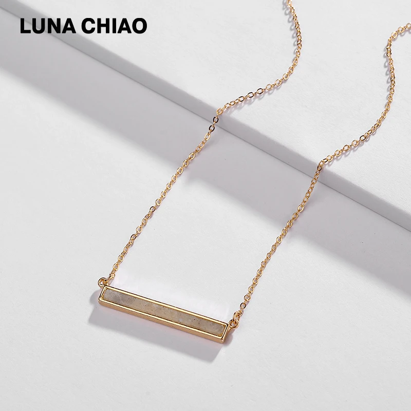 Женское Ожерелье с кулоном LUNA CHIAO короткая изящная цепочка из натурального камня