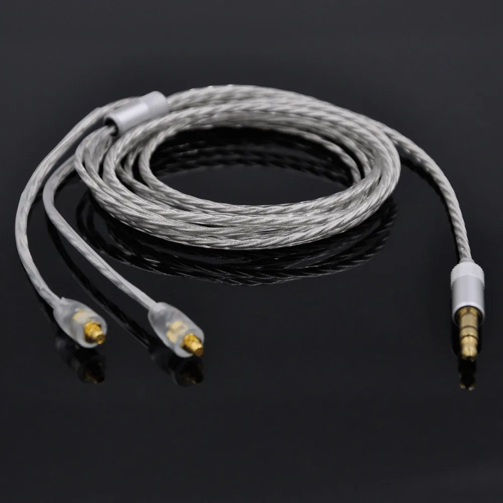 Yinyoo X4 одиночный посеребренный кабель для наушников обновления Shure SE425 SE215 SE315 UE900 W40