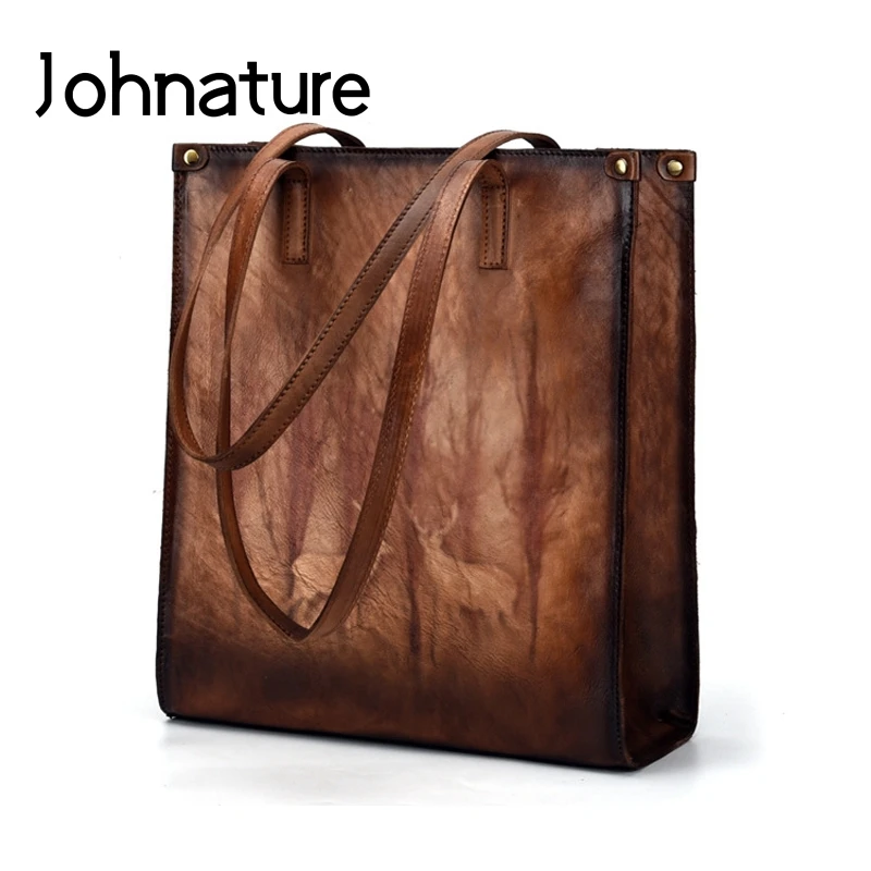 Johnature Новая Винтажная однотонная сумка на молнии с принтом животных