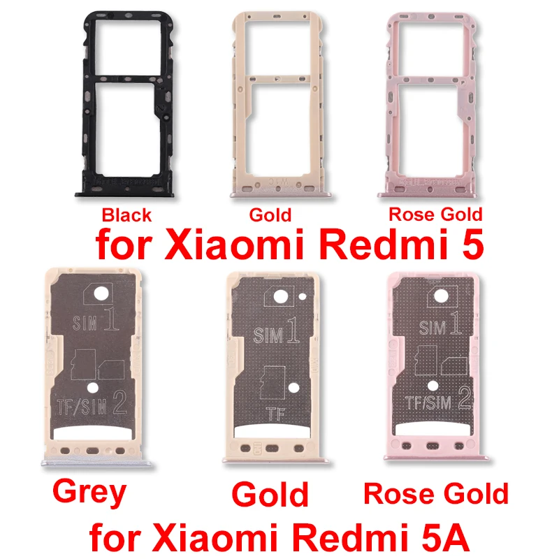 Для Xiaomi Redmi 5 \ Redmi 5A 2 sim-карты лоток/лоток для карт памяти Micro SD запасные части