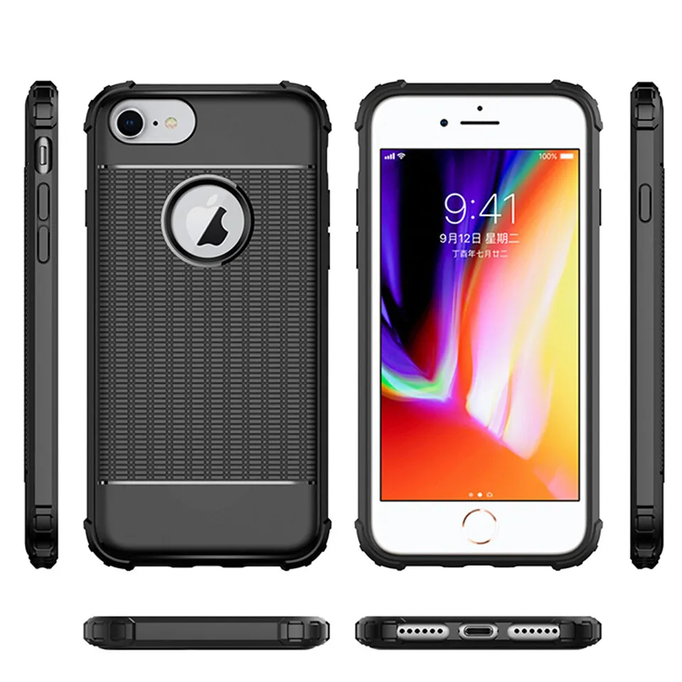 AntiShock heat dissipation TPU Armor Case For iphone 7 SE 5 5s 6 6s 8 Plus X XR XS MAX Cover Rubber Silicone Soft Back Cases |