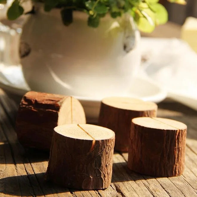 

20pcs/lot Vintage Simple Nature Tree Stump design Wooden DIY Meaasge Clip Photo seat students' gift prize school office supplies