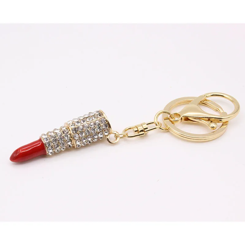 Biety Для женщин Jewelry 5 цветов очарование кристаллов брелок помада Key Holder со стразами
