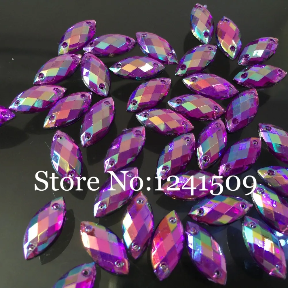 50Pcs/100Pcs/200Pcs Marquise Acrylic Rhinestones 15*7mm Sew Garment Hairwear Hat Dance Costumes Bag Shoes Jewelry Toy Accessory | Дом и сад