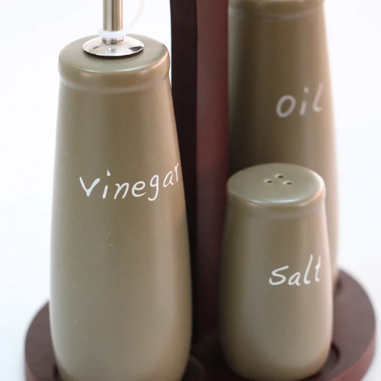 Набор из 4 предметов бутылки для масла и уксуса набор керамической приправ с