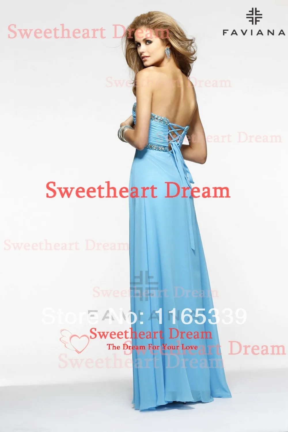 Free Shipping New Sky blue Prom Gowns Ornate Pleat Beaded Strapless Empire Formal Evening Dresses | Свадьбы и торжества