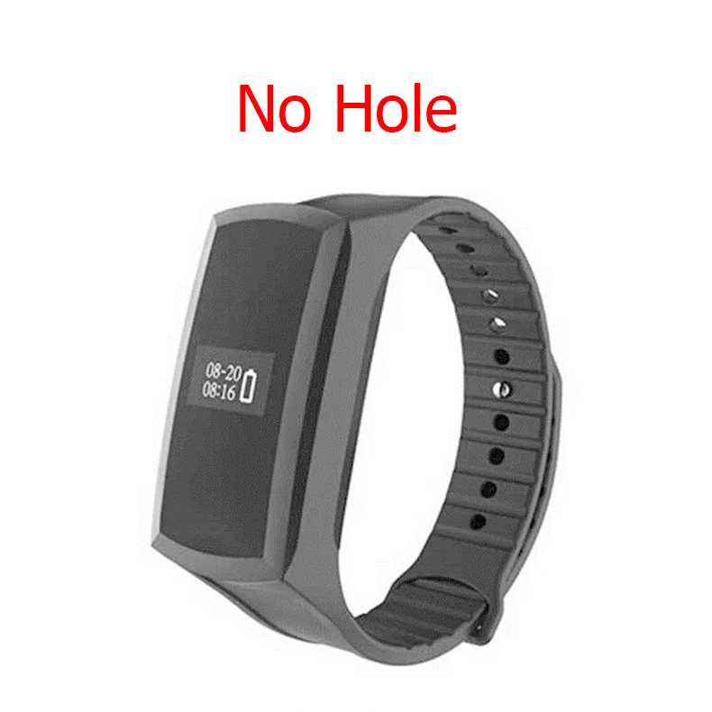 NO Hole Black HD 1080P Mini Camera Smart Band Camcorder Pedometer Smart Wristband Secret Camcorder Voice Video Recording Bracelet Watch cam - Цвет: NO Hole Black