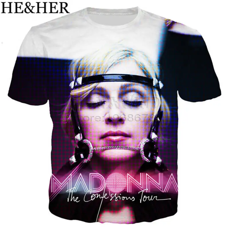 Футболка Мужская/женская с 3D-принтом Мадонны и певицы Модный повседневный Топ в