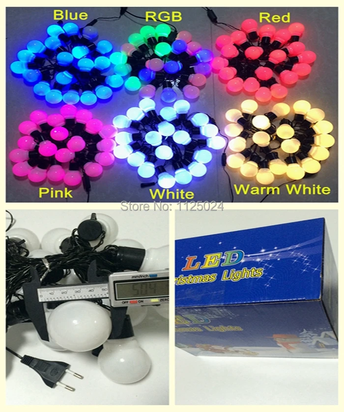 5 м 20 светодиодное Наружное освещение большой размер СВЕТОДИОДНАЯ Гирлянда AC220/110