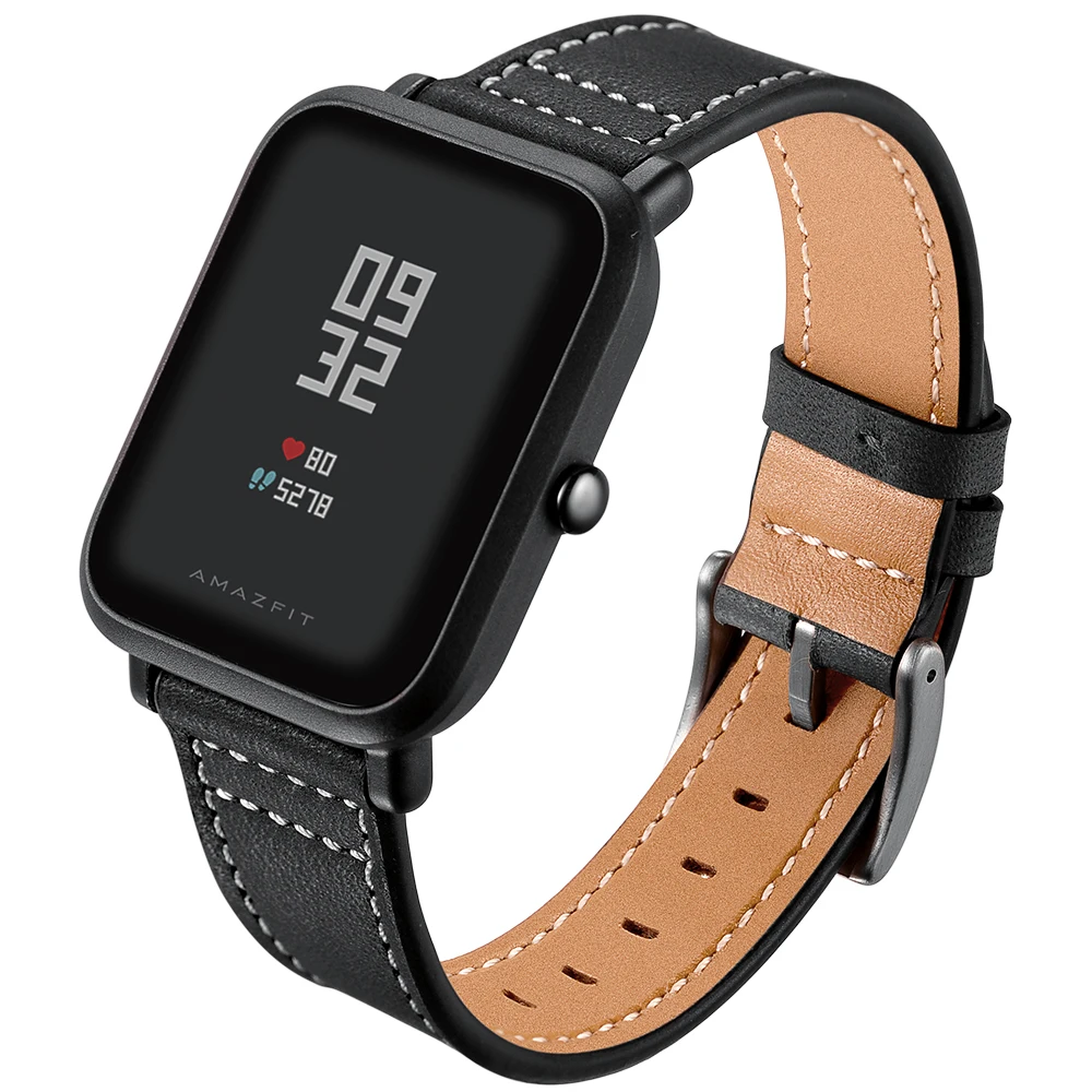 20 мм ремешок для часов из натуральной кожи xiaomi huami Amazfit Bip Samsung gear s2 S4 Высокое