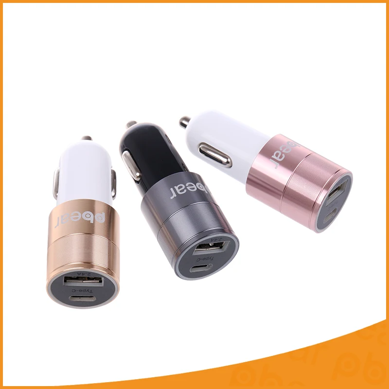 Новый Тип-C Автомобильное Зарядное Устройство с ООО Света Автомобиля Стайлинг
