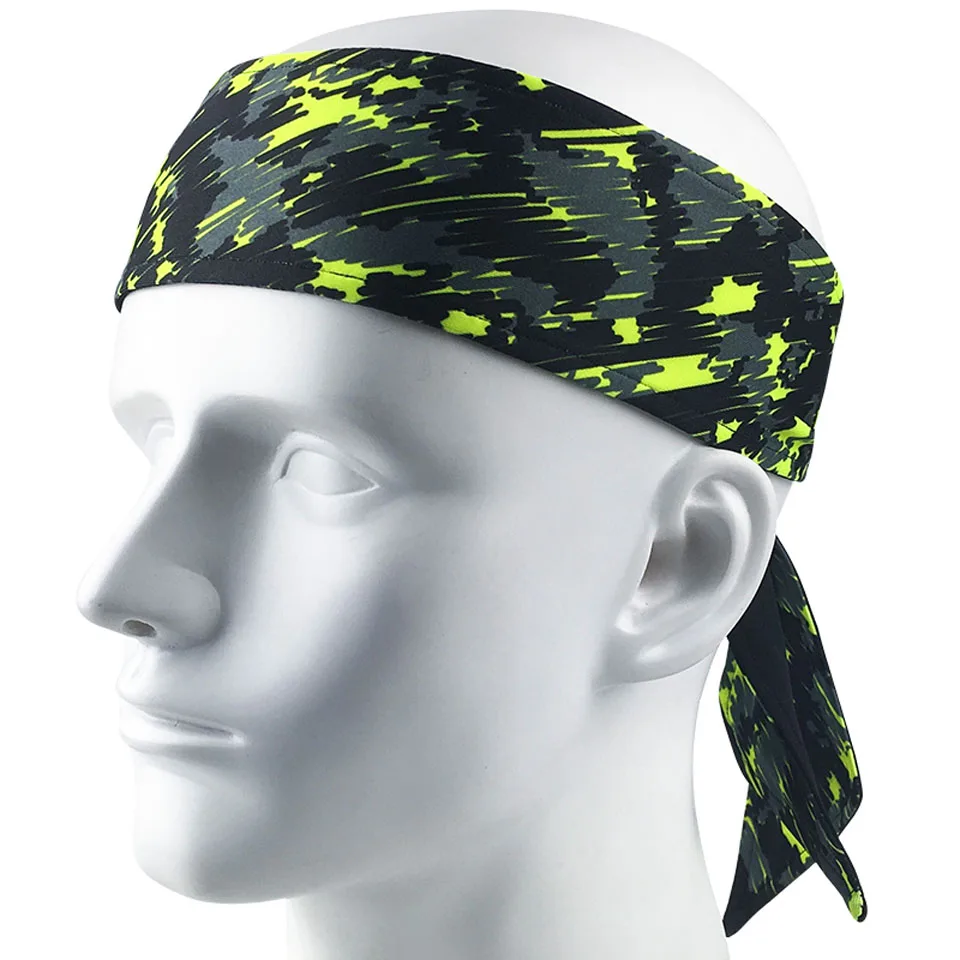 Sketch green Мужская/Женская спортивная повязка на голову для бега, тенниса, фитнеса, пиратской повязки на голову для занятий йогой, лента для волос, спортивные аксессуары для бега - Цвет: Sketch green