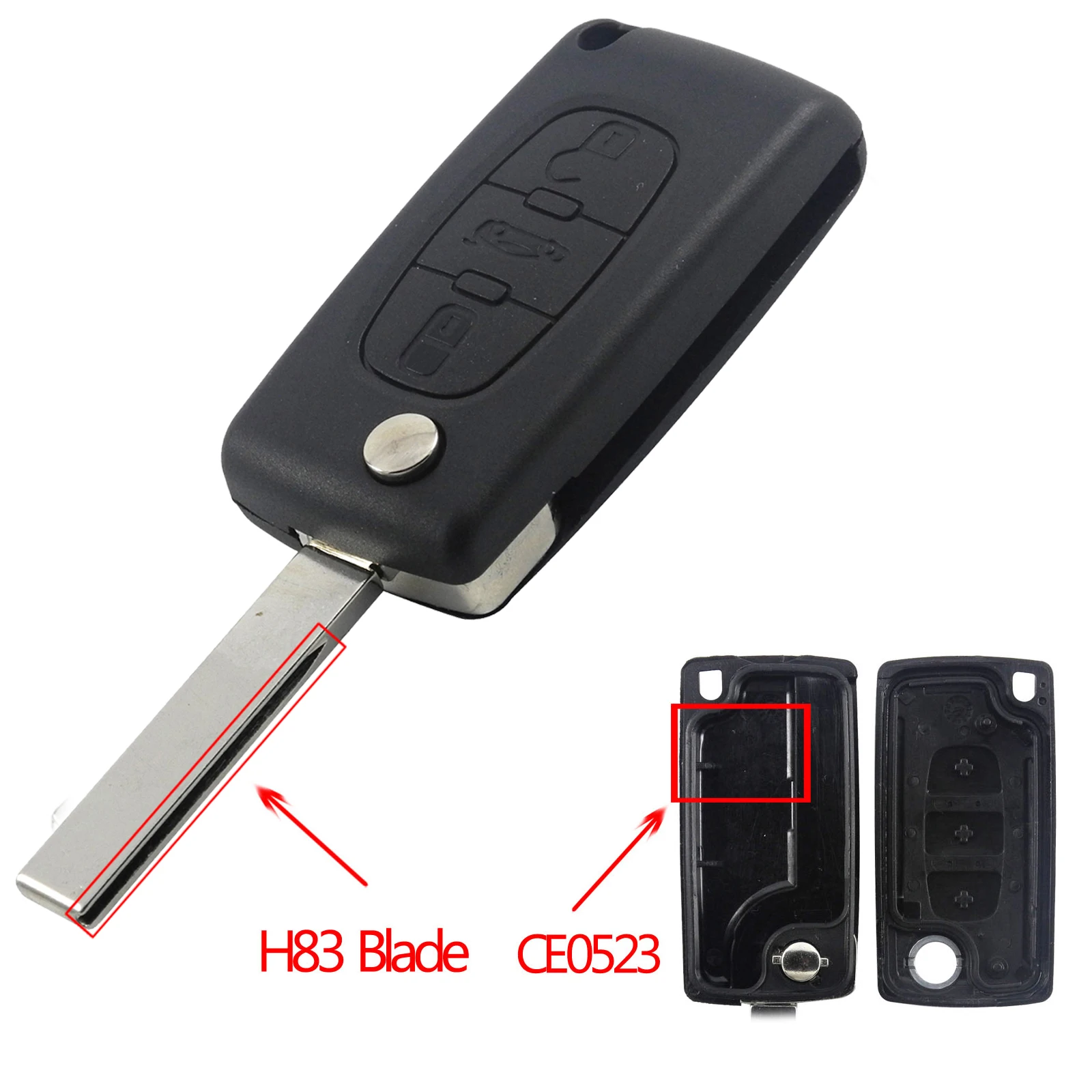 3B Trunk HU83 Blade 2/3/4B пульт дистанционного флипа ключа автомобиля в виде ракушки CE0523 для peugeot партнер 107 307 407 607 807 Citroen C2 C3 C4 C5 C6 C8 Berlingo Xsara Picasso - Цвет: 3B Trunk HU83 Blade