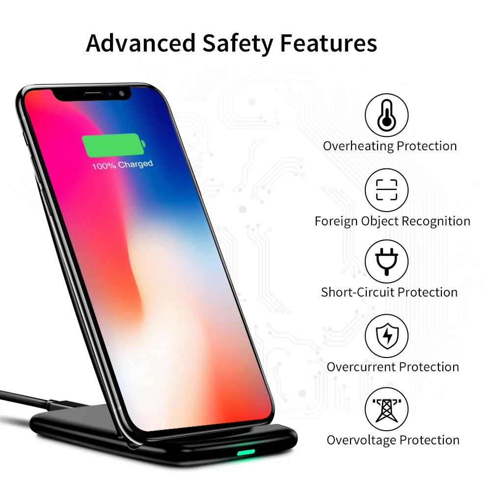 ESR Qi Беспроводное зарядное устройство для iPhone X 8 plus Быстрая Зарядка Док-станция Беспроводное зарядное устройство для samsung Note 8 S9 S8 Plus S7 S6 Edge