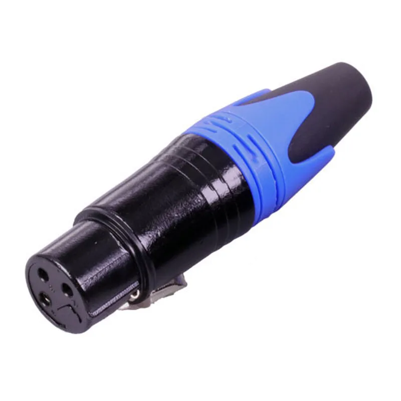 1pc blue female 1 шт. NC3MXX и NC3FXX XLR разъем, 3 Pin, пайка XL штекер и Женский Разъем Аудио Микрофон разъем для микрофона, 7 цветов - Цвет: 1pc blue female