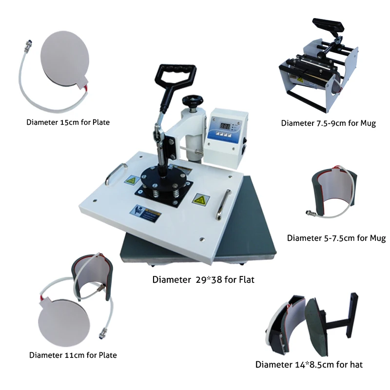 6 в 1 комбо сублимационная машина для переноса тепла пресс принтер
