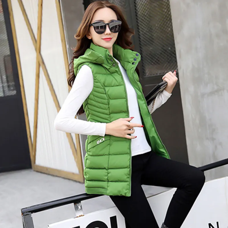 Thickened Women Cotton Vest 2017 Autumn And Winter Hooded Warm Jacket Leisure Wind Colete Feminino ls367 | Женская одежда