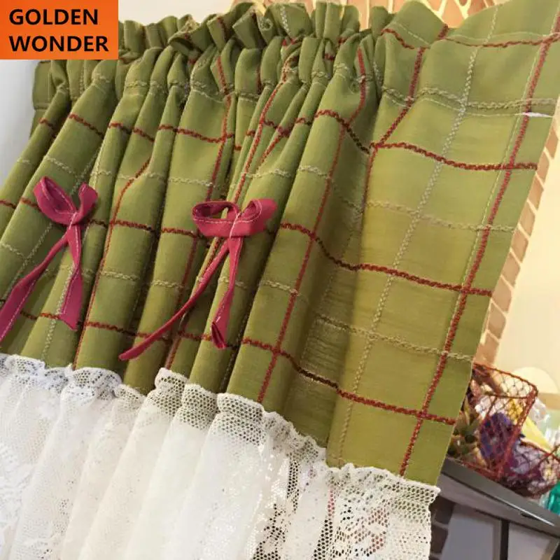 Короткие Кофе Шторы половина Кружево хлопок толстые Пастораль высокое качество