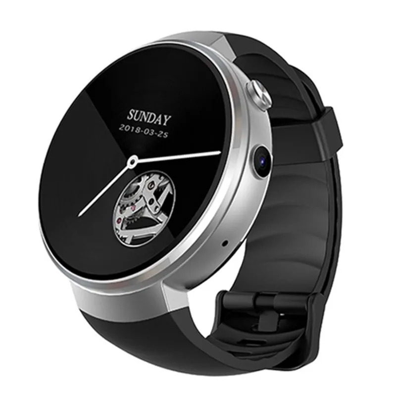Серебристый Смарт-часы 4G, карта, звонок, телефон, круглый экран, Android 7,0, спортивный шаг, частота сердечных сокращений, gps, видео, Bluetooth, браслет, iOS, 16G, умные часы - Цвет: Серебристый