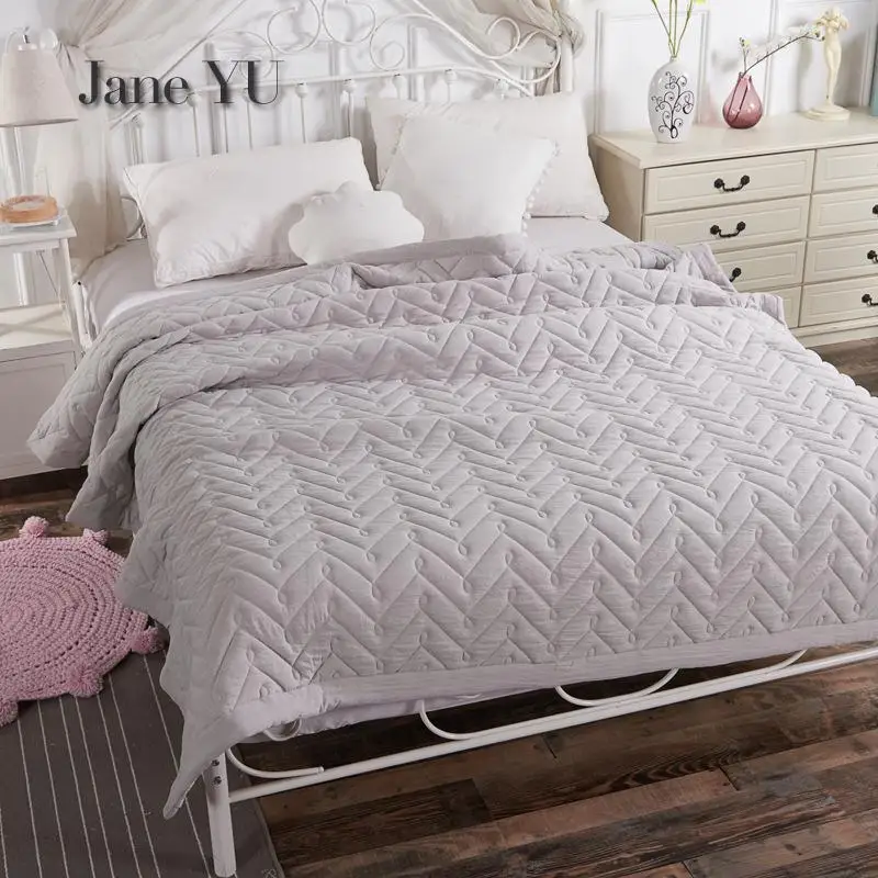 JaneYU вымытое летнее хлопковое покрывало с чистым цветным стёганым одеялом и