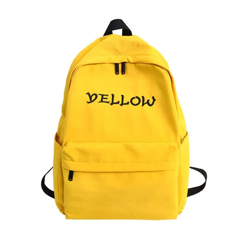 Yellow Модный рюкзак, Холщовый женский рюкзак с буквенным принтом, рюкзак Mochilas, женская школьная сумка для девочки-подростка, сумка через плечо, рюкзак - Цвет: Yellow