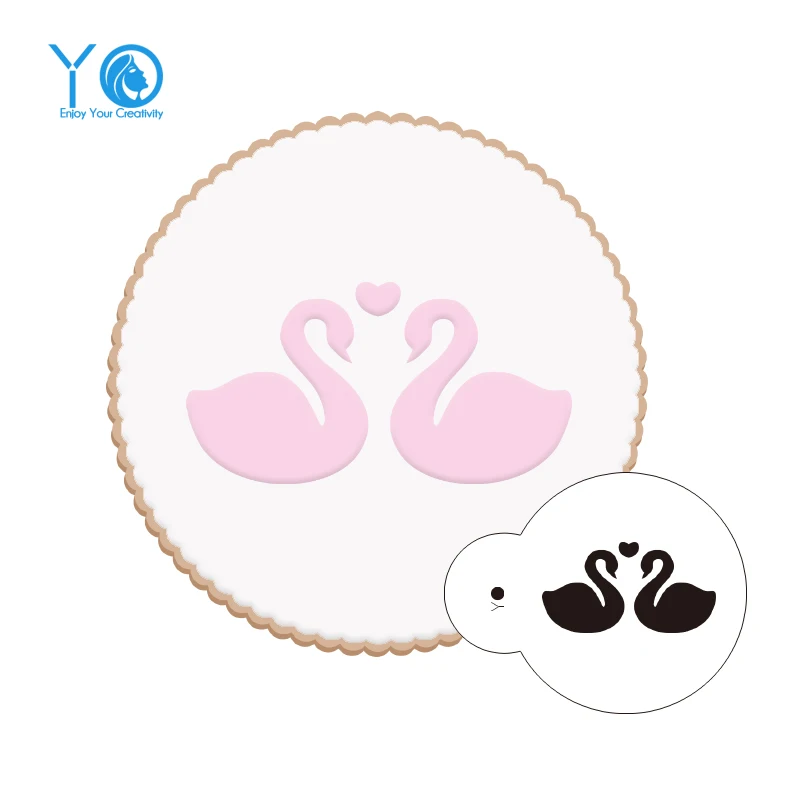 Трафарет для украшения вечеринки 3 дюймовый лебедь форма десерта спрей кекса