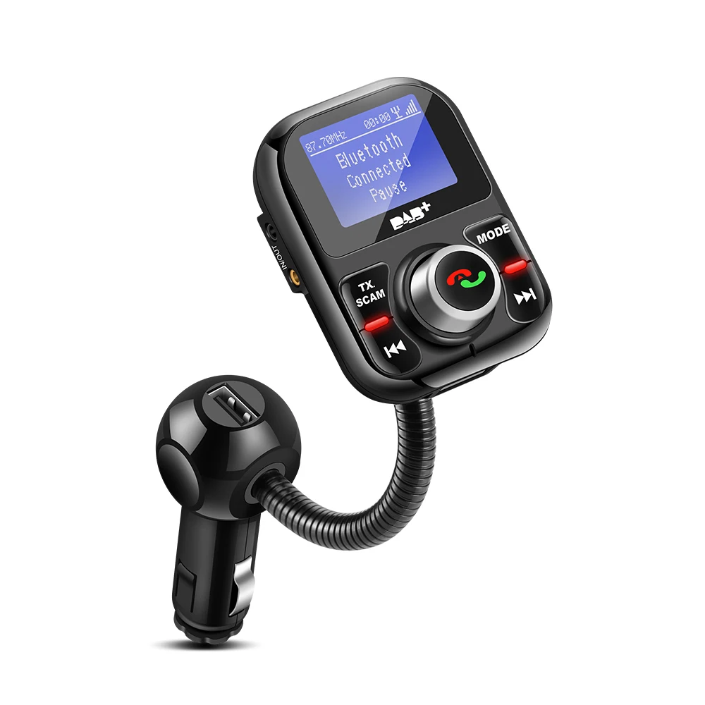 Автомобильное цифровое радио DAB в автомобиле с fm передатчиком ЖК дисплеем Bluetooth