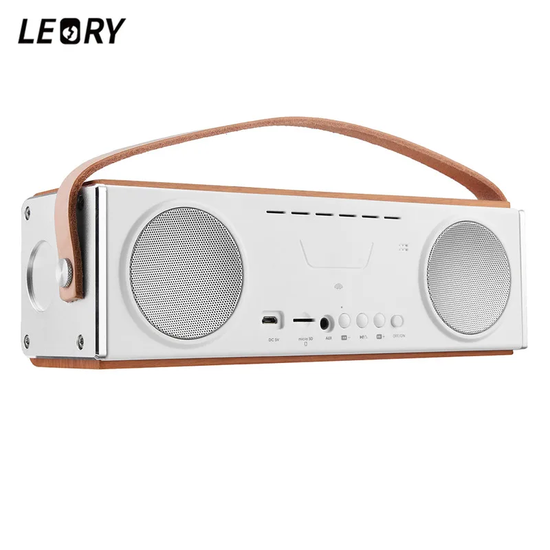 LEORY портативный bluetooth HiFi динамик деревянный держатель для мобильного стерео 20 Вт