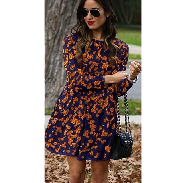 2019 Women Summer Dress Boho Style Floral Print Chiffon Beach Tunic Sundress Loose Mini Party Vestidos mujer | Женская одежда