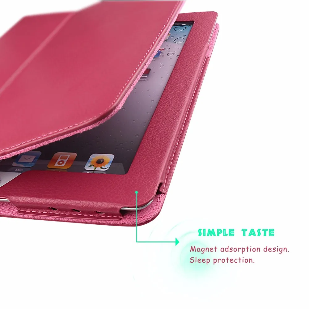 Чехол для iPad Air 2, GARUNK, Матовый кожаный флип-чехол из личи, смарт-подставка, защитный чехол для iPad 2/3/4, iPad 6, Аксессуары для планшетов