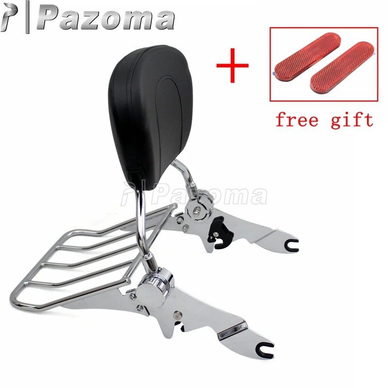 

Регулируемая багажная стойка для мотоцикла, хромированная Съемная стойка для заднего сиденья, для Harley Touring Road King 2009-2017