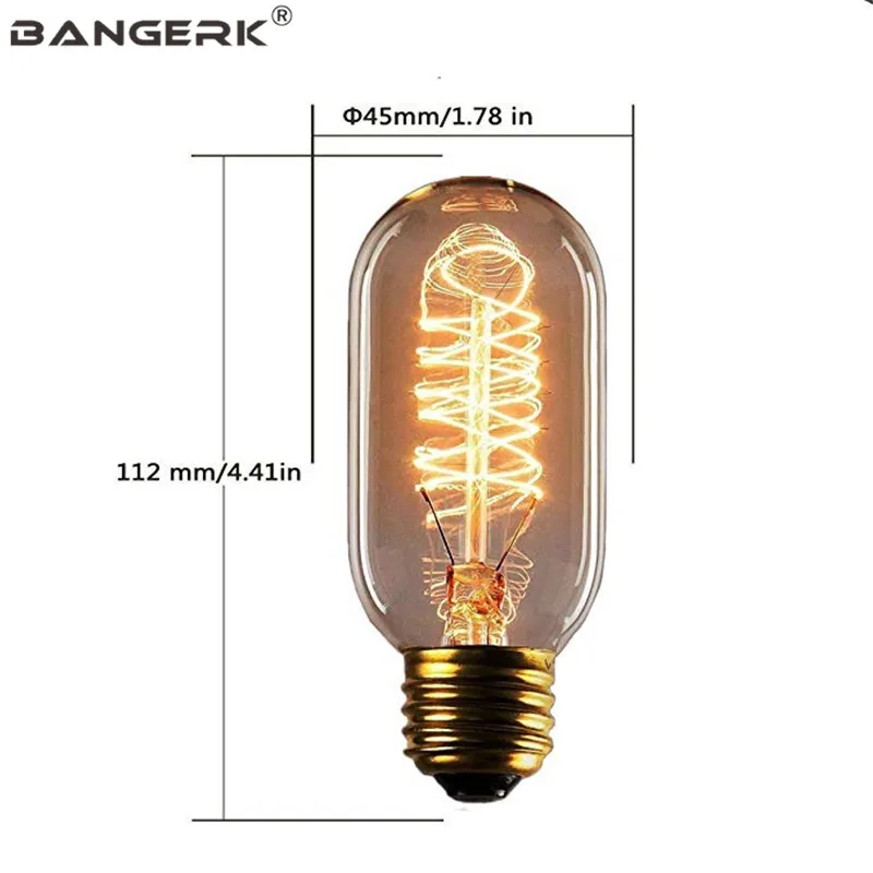 Ретро Edison led светильник лампочка T45 110V 220V 40W E27 база античная лампа-бомбилья Винтаж Декор лампы накаливания для дома светильник Инж