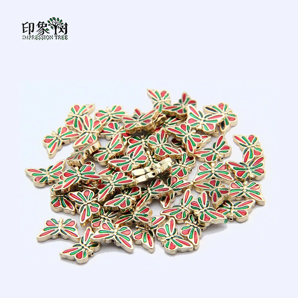 

5/10Pcs/Lot 17*10mm Insects Butterfly Shaped Beads Zinc Alloy Metal Enamel Beads Handmade For DIY Jewelry Making Bracelets 1025