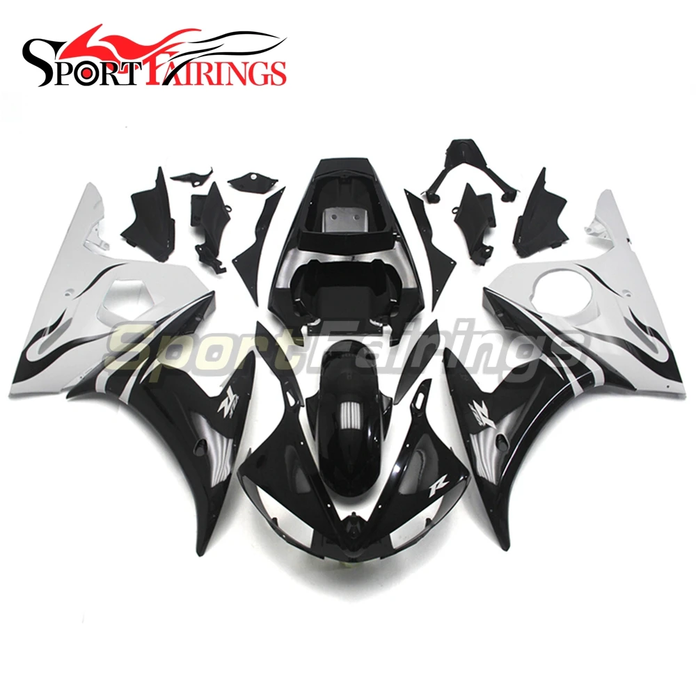 

Injection Fairings For Yamaha YZF600 YZF-R6 R6 03 04 2003 2004 ABS Motorcycle Fairing Kit Bodywork Cowling White Black Flame New