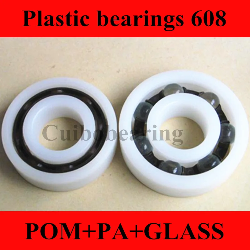 

10pcs POM Plastic bearings 608 with Glass balls 8x22x7 mm nylon bearing