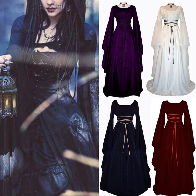 

2018 New Long Witch Jumpsuits Women Witch Costumes Halloween Adult Carnival Costumes Women Scary Slim Dresses Cosplay Cold Smile