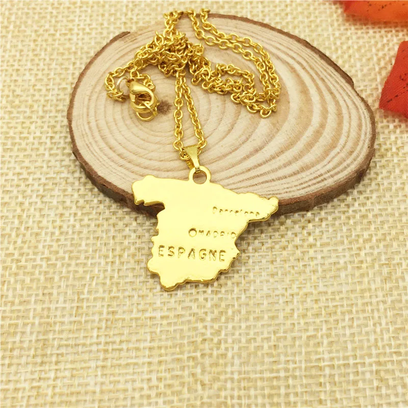 Wholesale Spain Map Pendant Necklace For Women Trendy Charm Collar Jewelry Accessory Choker Custom Gift | Украшения и аксессуары