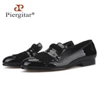 Мужские лоферы ручной работы Piergitar, вечерние туфли из лакированной кожи с классическим принтом броги и бахромой из замши, 2019